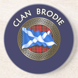 Clan Brodie Tartan Knoop & Vlag Zandsteen Onderzetter