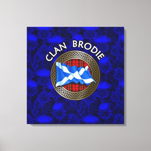 Clan Brodie Tartan Knot & Flag Canvas Afdruk (Voorkant)