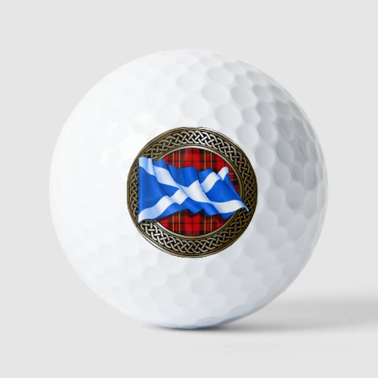 Clan Brodie Tartan Knot & Flag Golfballen (Voorkant)