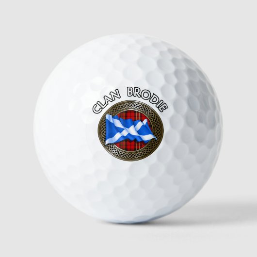 Clan Brodie Tartan Knot & Flag Golfballen (Voorkant)
