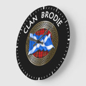 Clan Brodie Tartan Knot & Flag Grote Klok (Hoek)