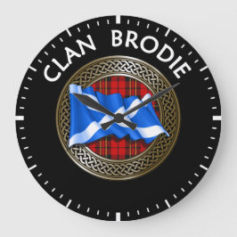 Clan Brodie Tartan Knot & Flag Grote Klok