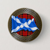 Clan Brodie Tartan Knot & Flag Ronde Button 5,7 Cm (Voorkant)