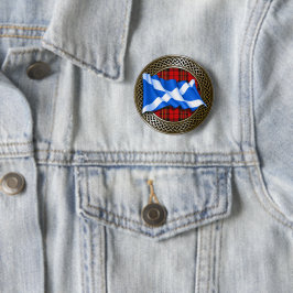 Clan Brodie Tartan Knot & Flag Ronde Button 5,7 Cm