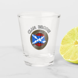 Clan Brodie Tartan Knot & Flag Shot Glas