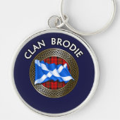 Clan Brodie Tartan Knot & Flag Sleutelhanger (Voorkant)