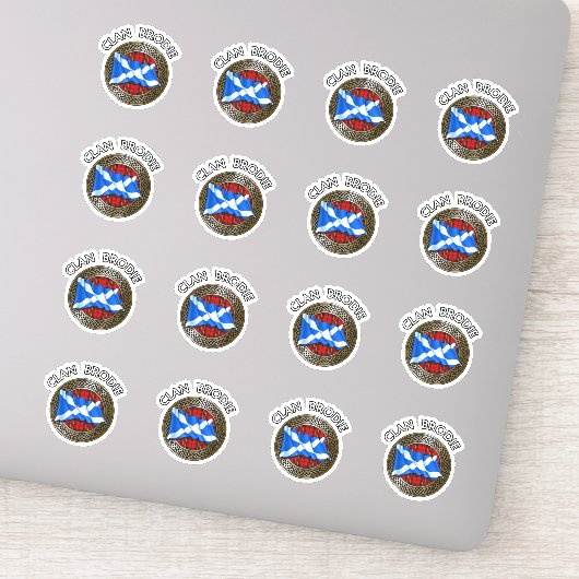 Clan Brodie Tartan Knot & Flag Sticker (Detail)