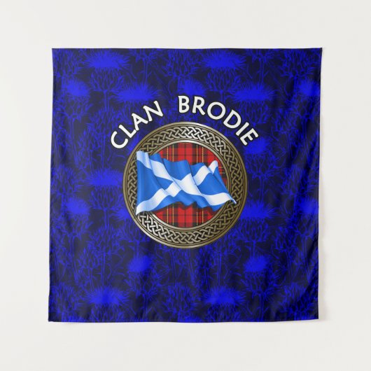 Clan Brodie Tartan Knot & Flag Wandkleed (Voorkant)