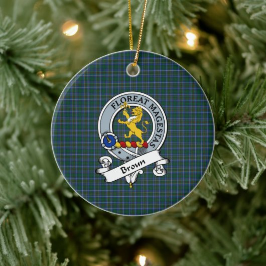 Clan Broun Badge Tartan Pset Keramisch Ornament (Boom)