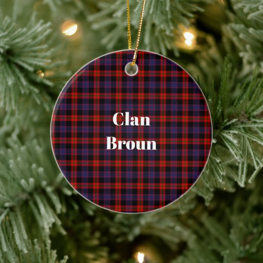 Clan Broun Modern Tartan Keramisch Ornament (Boom)