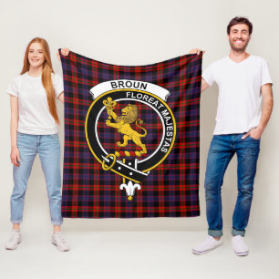 Clan Broun Moderne Tartan Schotlandse ruit Fleece Deken
