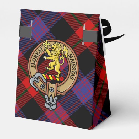 Clan Brown Crest over Tartan Bedankdoosjes (Achterkant)