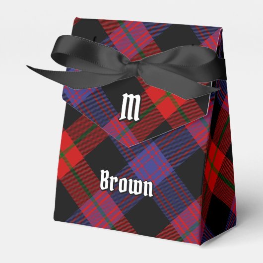 Clan Brown Crest over Tartan Bedankdoosjes (Voorkant Zijde)