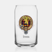 Clan Brown Crest over Tartan Blikvorm Glas (Voorkant)