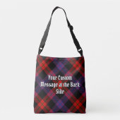 Clan Brown Crest over Tartan Crossbody Tas (Achterkant)