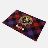 Clan Brown Crest over Tartan Deurmat (Schuin)