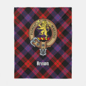 Clan Brown Crest over Tartan Fleece Deken (Voorkant)