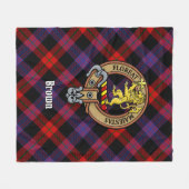 Clan Brown Crest over Tartan Fleece Deken (Voorkant (Horizontaal))