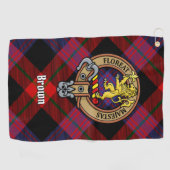 Clan Brown Crest over Tartan Golfhanddoek (Horizontaal)