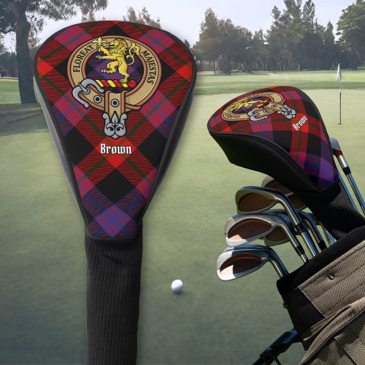 Clan Brown Crest over Tartan Golfheadcover