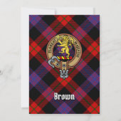 Clan Brown Crest over Tartan Kaart (Achterkant)