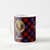 Clan Brown Crest over Tartan Koffiemok (Voorkant links)