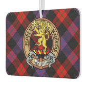 Clan Brown Crest over Tartan Luchtverfrisser (Links)