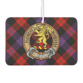 Clan Brown Crest over Tartan Luchtverfrisser (Voorkant)