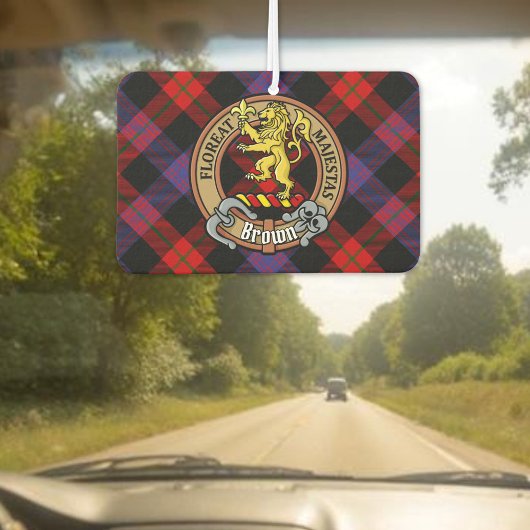 Clan Brown Crest over Tartan Luchtverfrisser