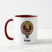 Clan Brown Crest over Tartan Mok (Links)