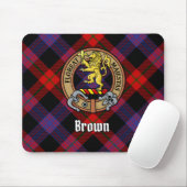 Clan Brown Crest over Tartan Muismat (Met muis)