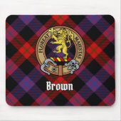 Clan Brown Crest over Tartan Muismat (Voorkant)