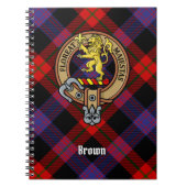 Clan Brown Crest over Tartan Notitieboek (Voorkant)