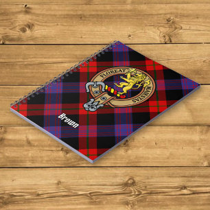 Clan Brown Crest over Tartan Notitieboek