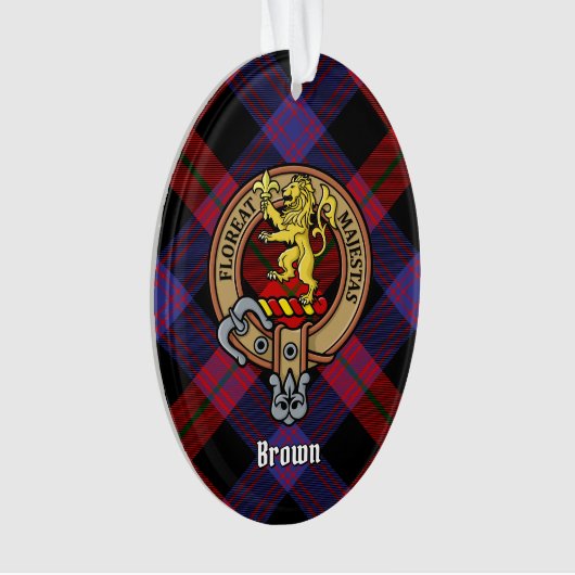 Clan Brown Crest over Tartan Ornament (voorkant)