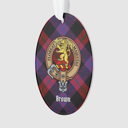 Clan Brown Crest over Tartan Ornament (voorkant)