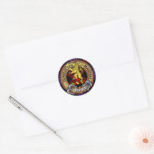 Clan Brown Crest over Tartan Ronde Sticker (Envelop)