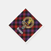 Clan Brown Crest over Tartan Servet (Hoek)