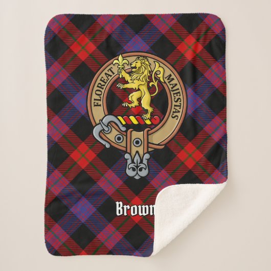 Clan Brown Crest over Tartan Sherpa Deken (Voorkant)