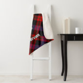 Clan Brown Crest over Tartan Sherpa Deken (In situ)