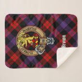 Clan Brown Crest over Tartan Sherpa Deken (Voorkant (horizontaal))