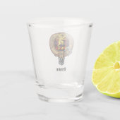 Clan Brown Crest over Tartan Shot Glas (Achterkant)