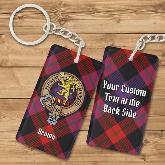 Clan Brown Crest over Tartan Sleutelhanger