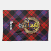Clan Brown Crest over Tartan Theedoek (Horizontaal)