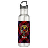 Clan Brown Crest over Tartan Waterfles (Voorkant)