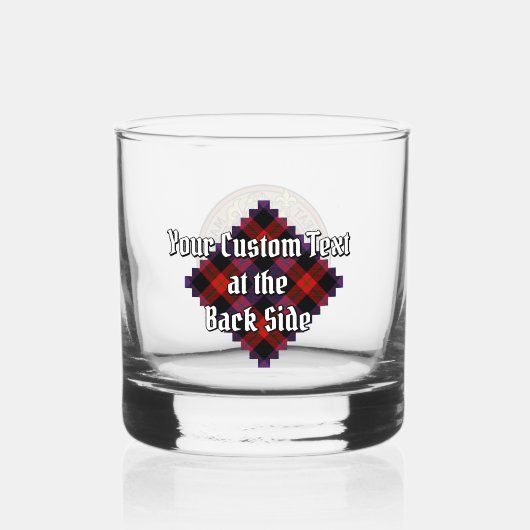 Clan Brown Crest over Tartan Whisky Glas (Achterkant)