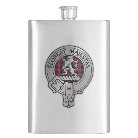 Clan Brown Crest & Tartan Flacon (Voorkant)