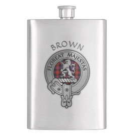 Clan Brown Crest & Tartan Flacon