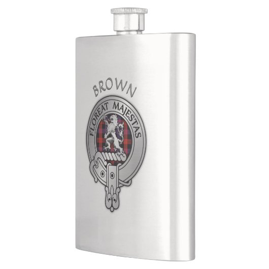 Clan Brown Crest & Tartan Flacon (Links)
