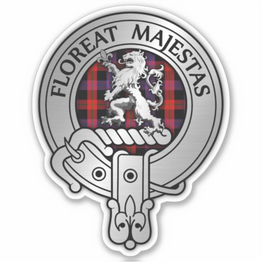 Clan Brown Crest & Tartan Sticker (Voorkant)